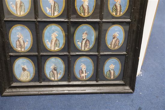 A set of early 19th century Company School gouache portraits of Indian noblemen, each 6 x 5.5in. housed in two frames